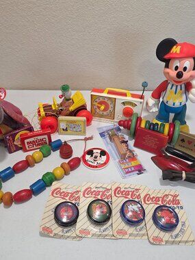 Vintage Toys Coca Cola Yo Yos Mickey Mouse Fisher Price